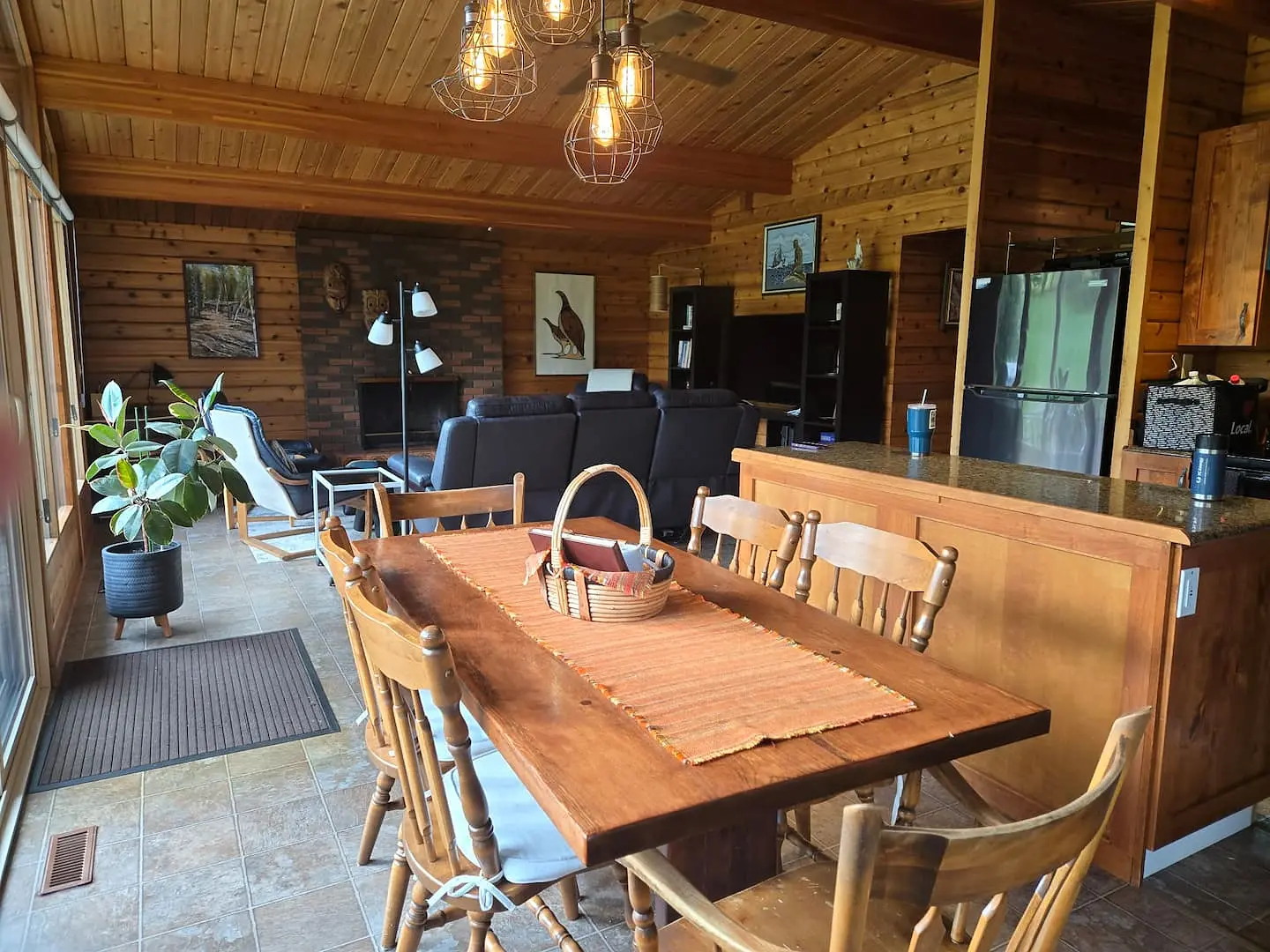 Dining table and open living area